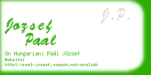jozsef paal business card
